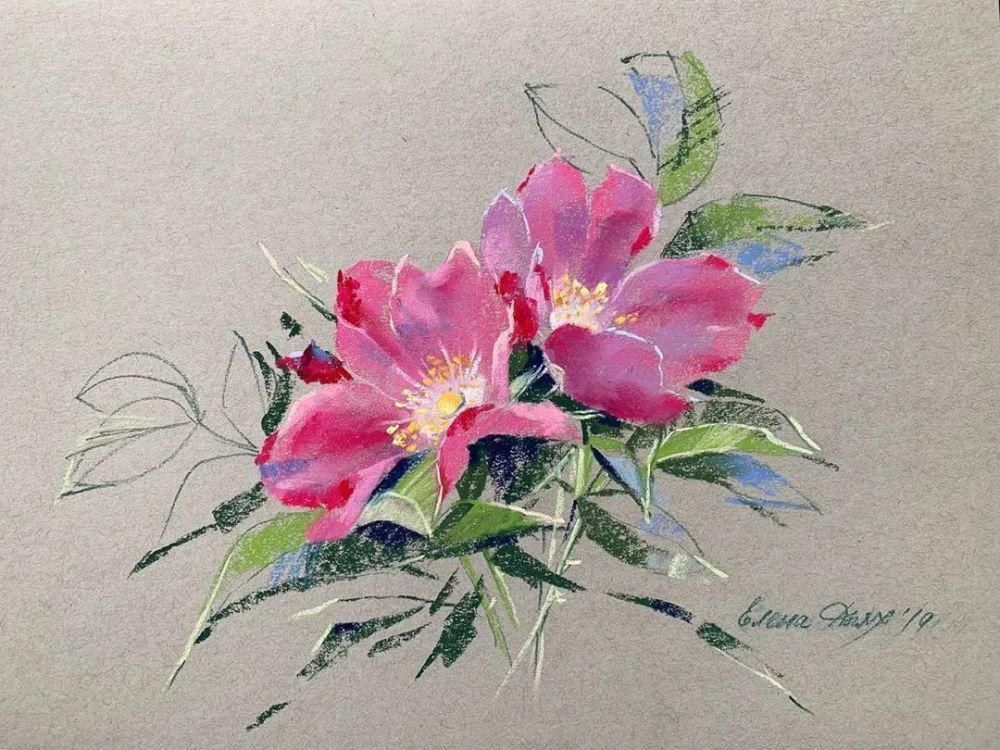 鲜花!太疯狂了!原来用粉笔画画,也可以这么美,简单几招教你,美到邻居羡慕嫉妒