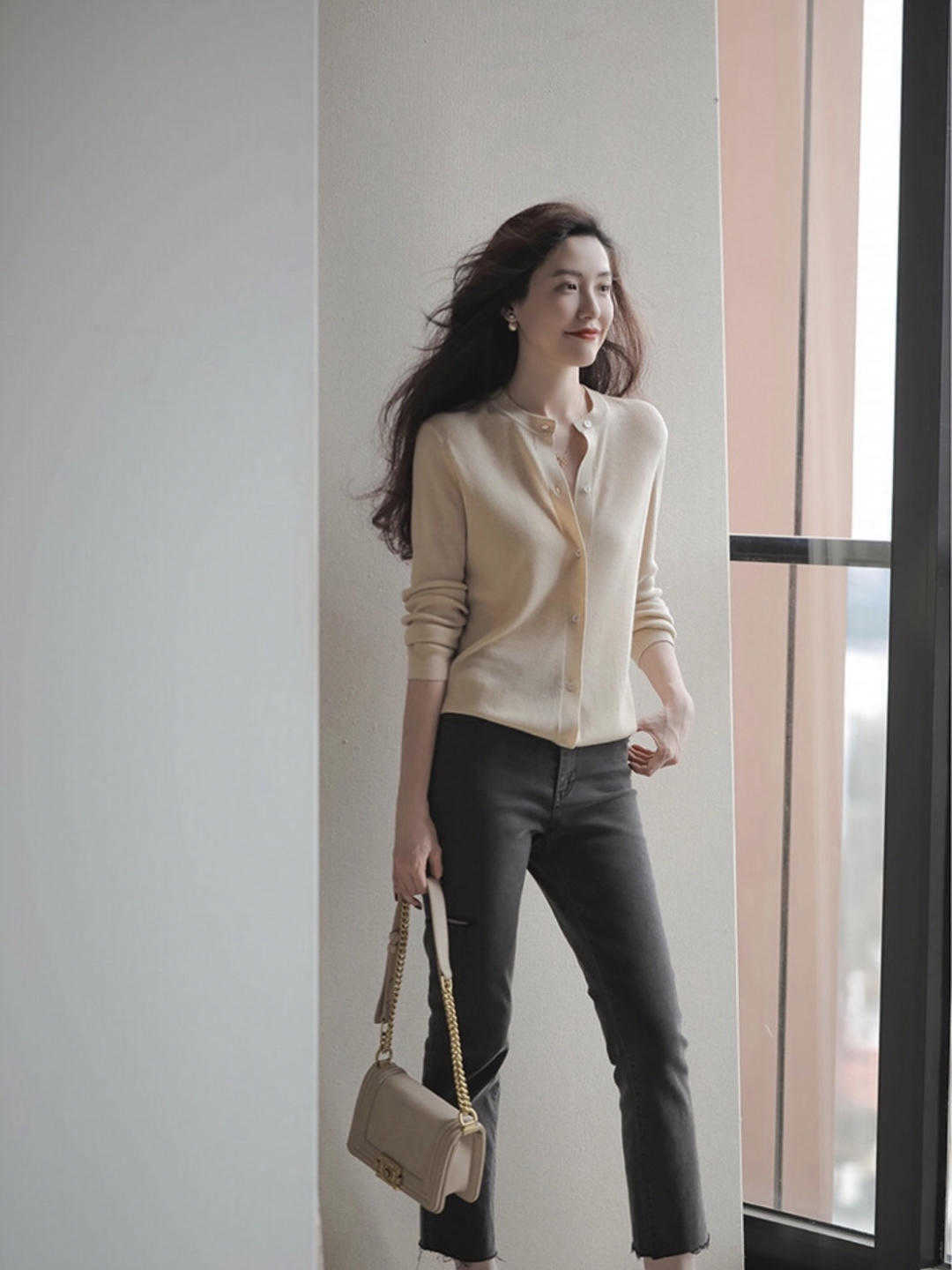 西装裤 要想文艺温婉并存,选择针织开衫啊!文艺清新温婉知性