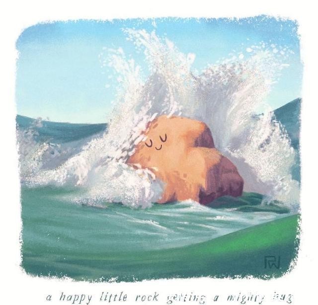 治愈|一组超治愈的板绘小场景插画分享!