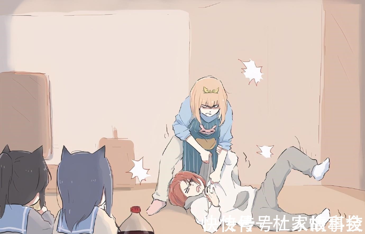 猫咪|上厕所被猫咪围观,画师大佬把这个场景用动漫的方式画了下来