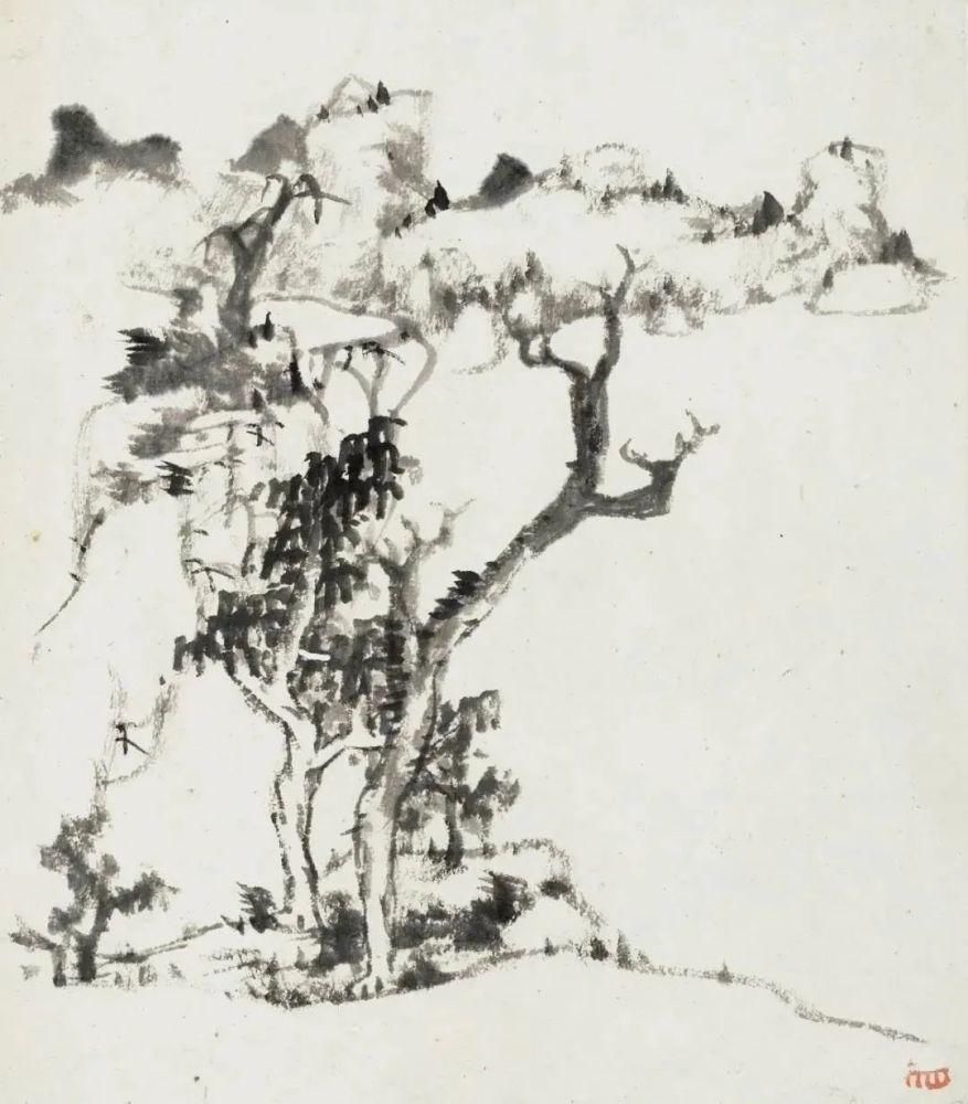 米氏$这套册页当不仅仅有山水也有花鸟,就是没有的是大红大绿的色彩