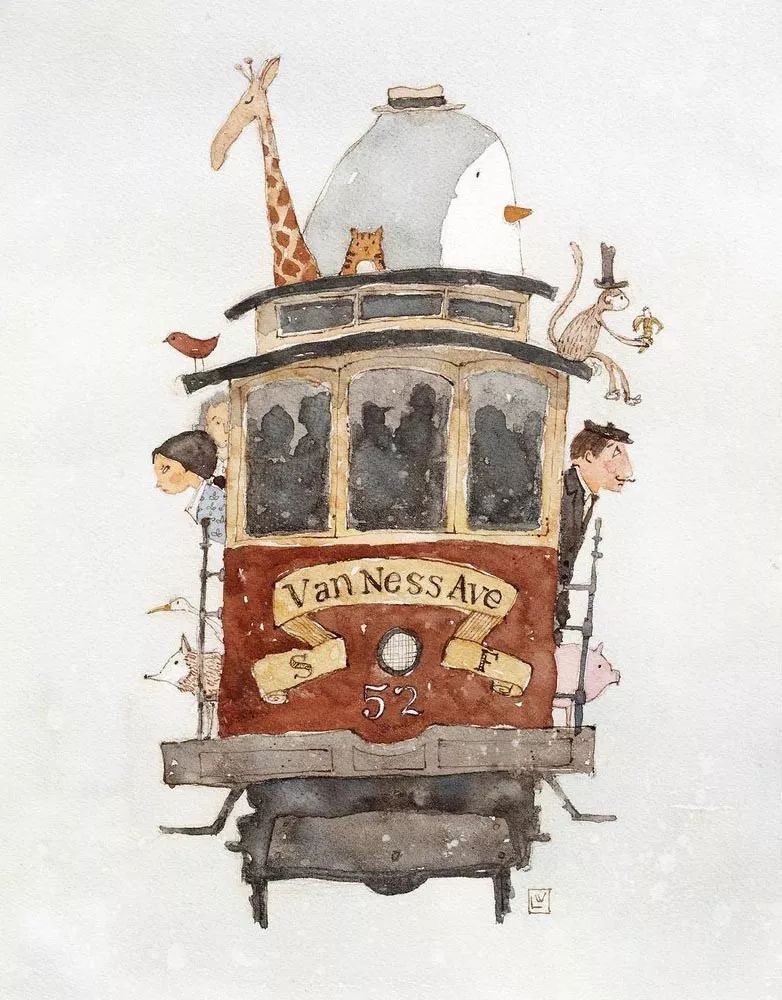 治愈插画$治愈插画:童年,像一个流丽繁复的梦