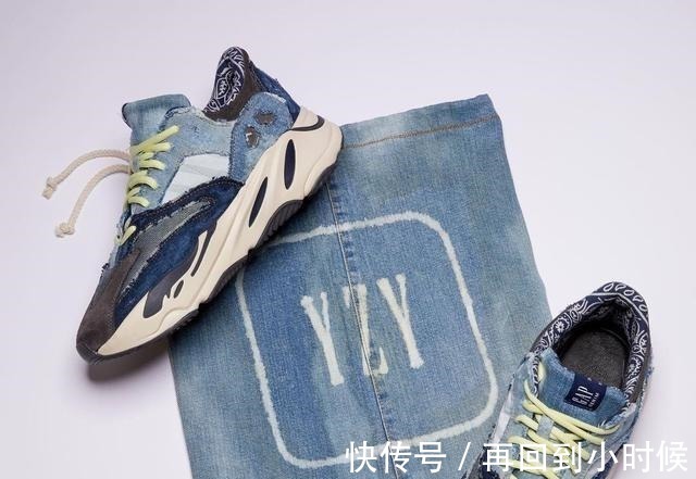 gap 国外大神爆改Adidas Yeezy 700，蓝调丹宁与色落元素的碰撞！