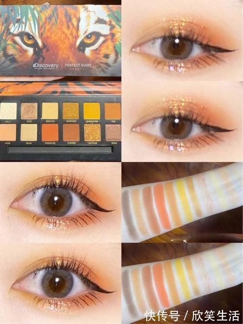 老虎盘|肿眼泡女生多选大地色系眼影,消肿耐看又显白,新手也合适
