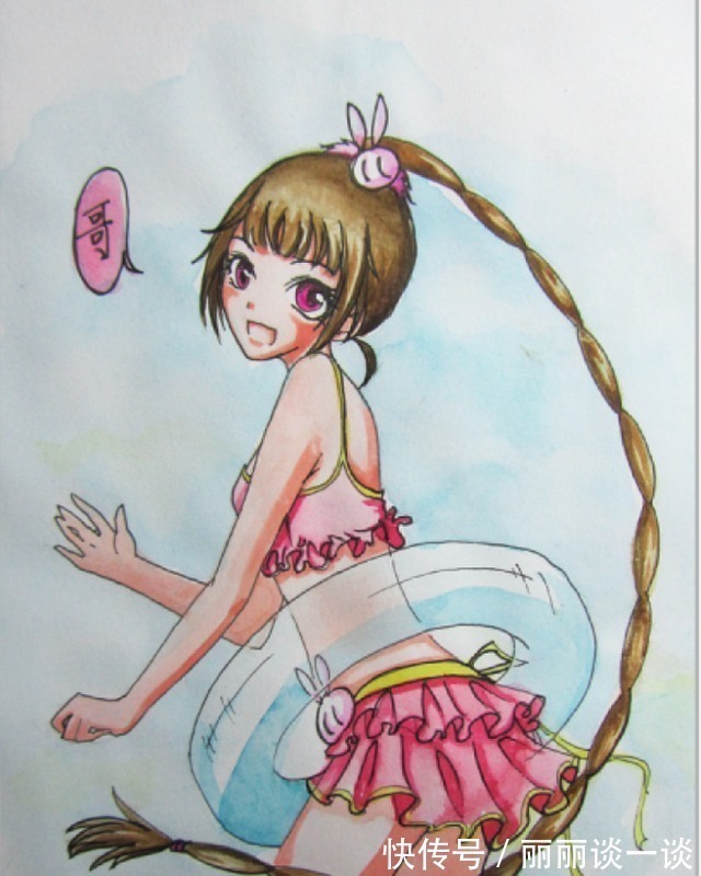 大明二明|斗罗大陆当小舞穿上泳装,红色的惹眼,蓝色的大胆,手绘的好甜!