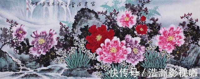 国画@国画收藏，工笔画梅花牡丹，《品若梅花香在骨，人如秋水玉为神》