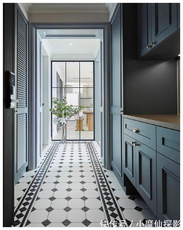 质感|她家的简约美式风格太漂亮了,巧用灰蓝色打造高级通透质感美宅!