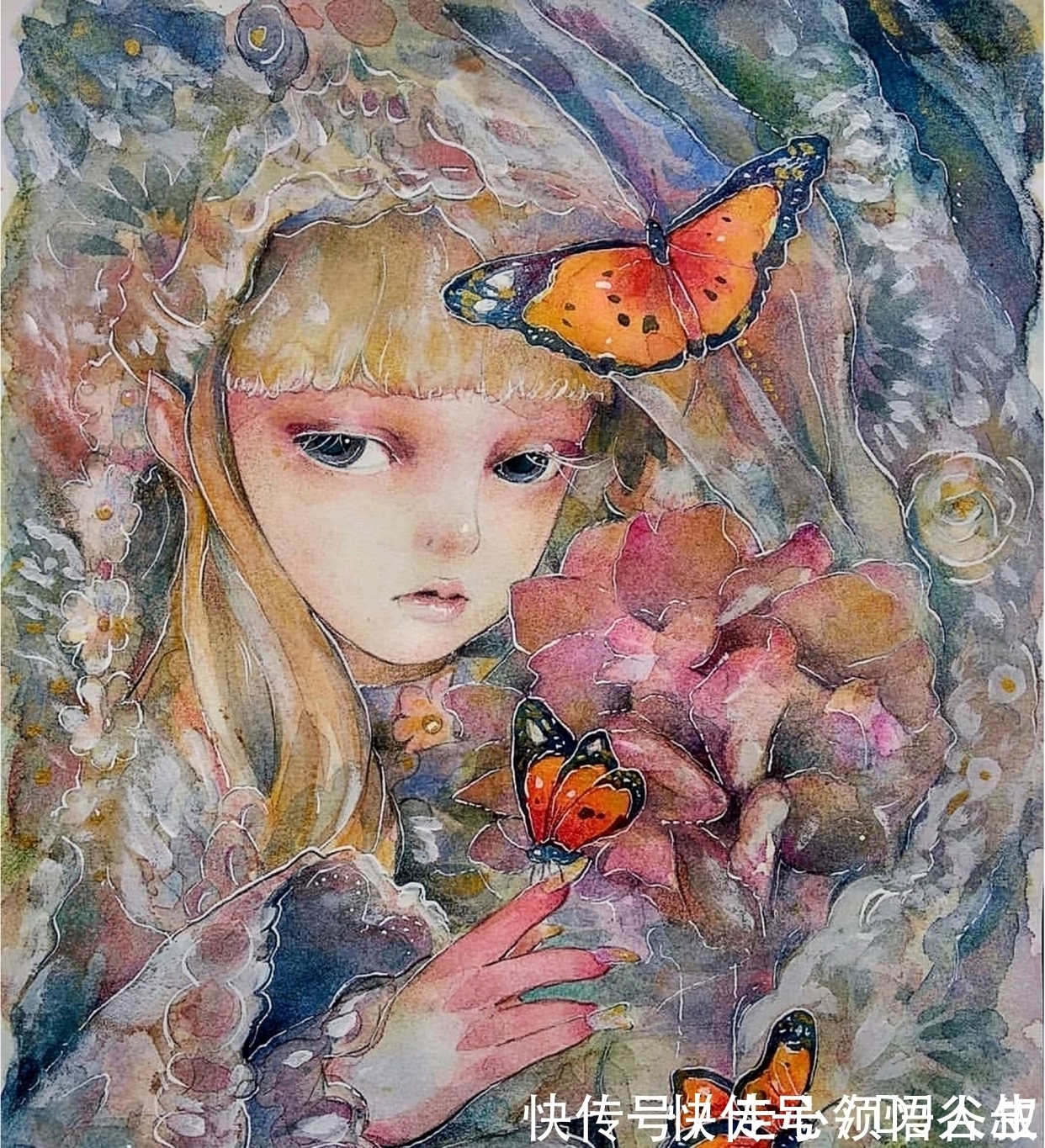 珀耳塞福涅&寂静宇宙中的明眸:色彩与金箔的交融,插画家卡法西斯的神话四季