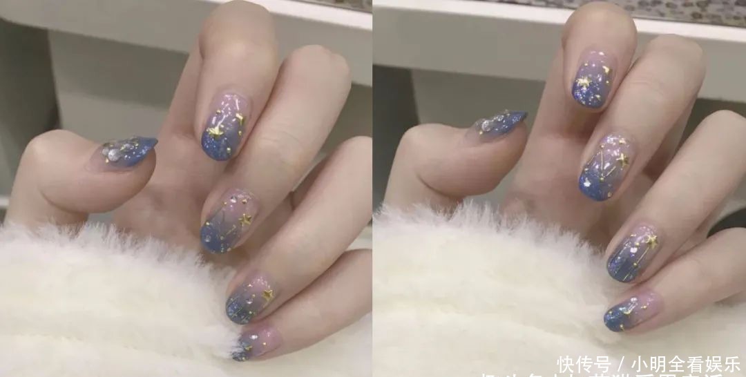 美甲|精致少女的星月美甲,离不开视野,代替美丽围绕着你!