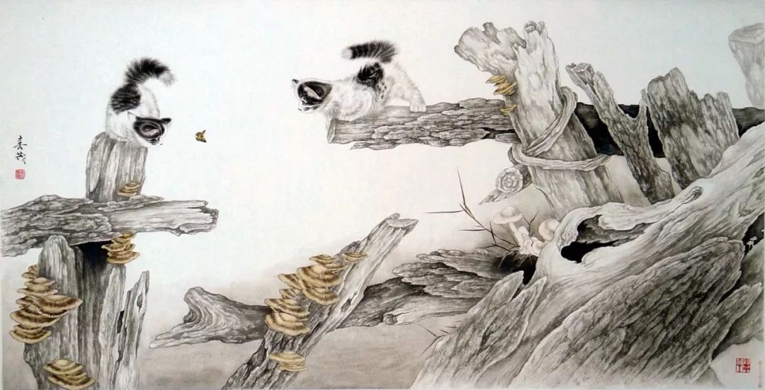 代表作品@米春茂笔下的猫,趣萌可爱,稚气童真