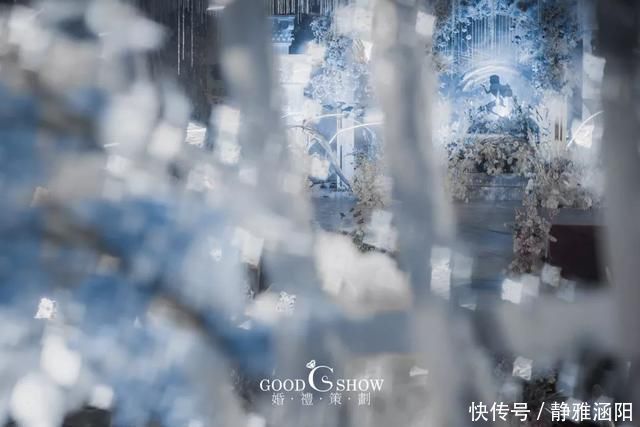 海洋风|梦幻美人鱼主题婚礼,雾霾蓝和白色的海洋风现场