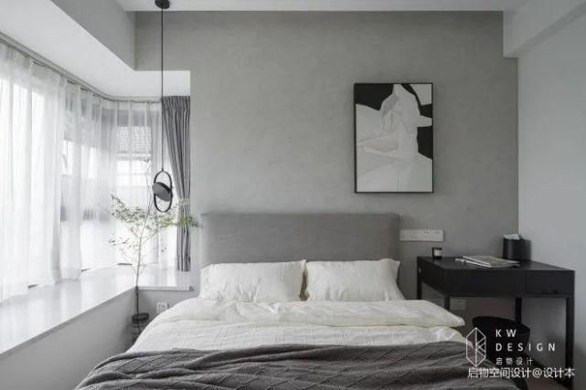 电视柜|76㎡小三居，经典黑白灰+飘窗榻榻米，从玄关美到卧室