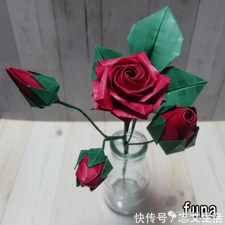 观自在菩萨|一张纸就能折的玫瑰，放几枝在家中，人见人夸！
