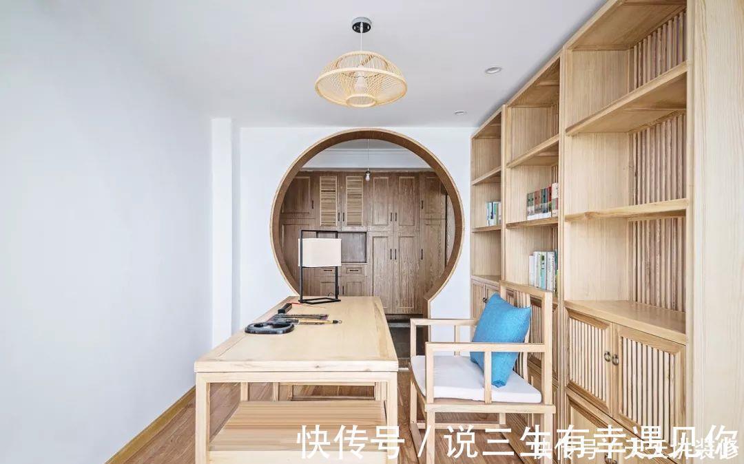 齐家栗子|135平四居室,原木中式风格,文化石电视墙,又增添了些野性美