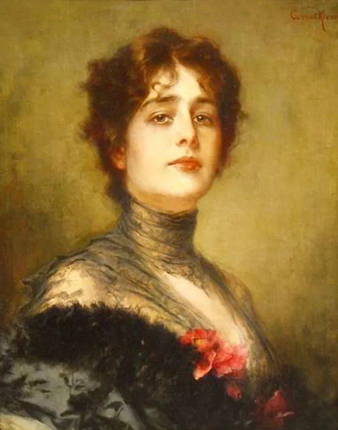 艺术学院!19世纪油画家笔下细腻的年轻漂亮女子,人物造型丰韵端庄 雍容华贵