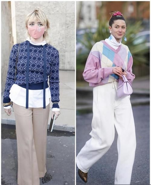 有品位的女人试试穿“毛衣＋阔腿裤”，冬日的温柔搭配，太美了