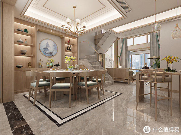 装修|发现一户很有品味的中式样板房，两层复式楼，格局好，装修很高级