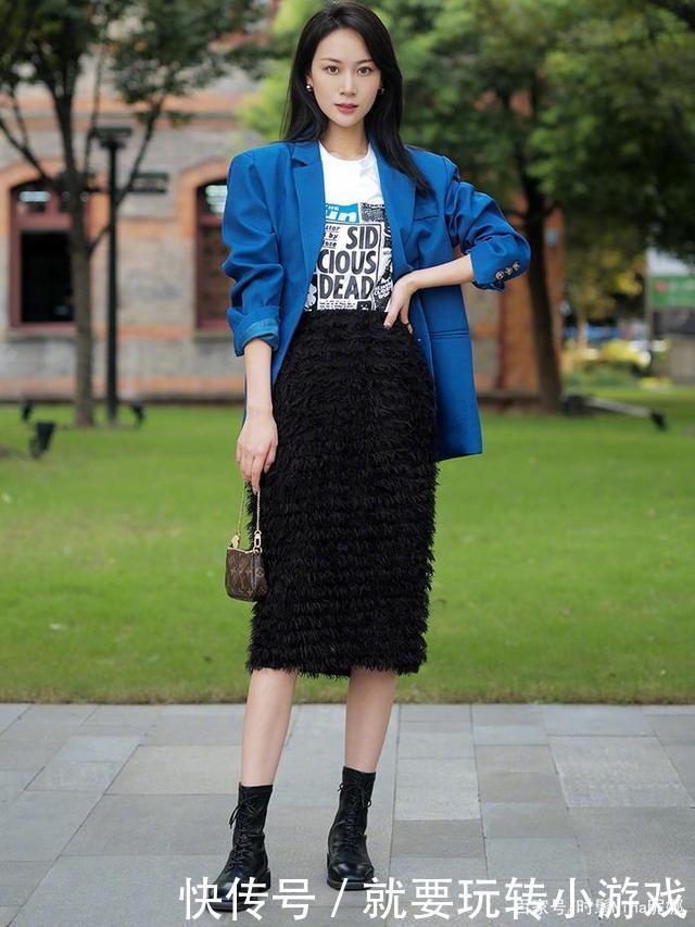 今年火了一种穿法，叫“西装+裙子”，洋气时髦又高级