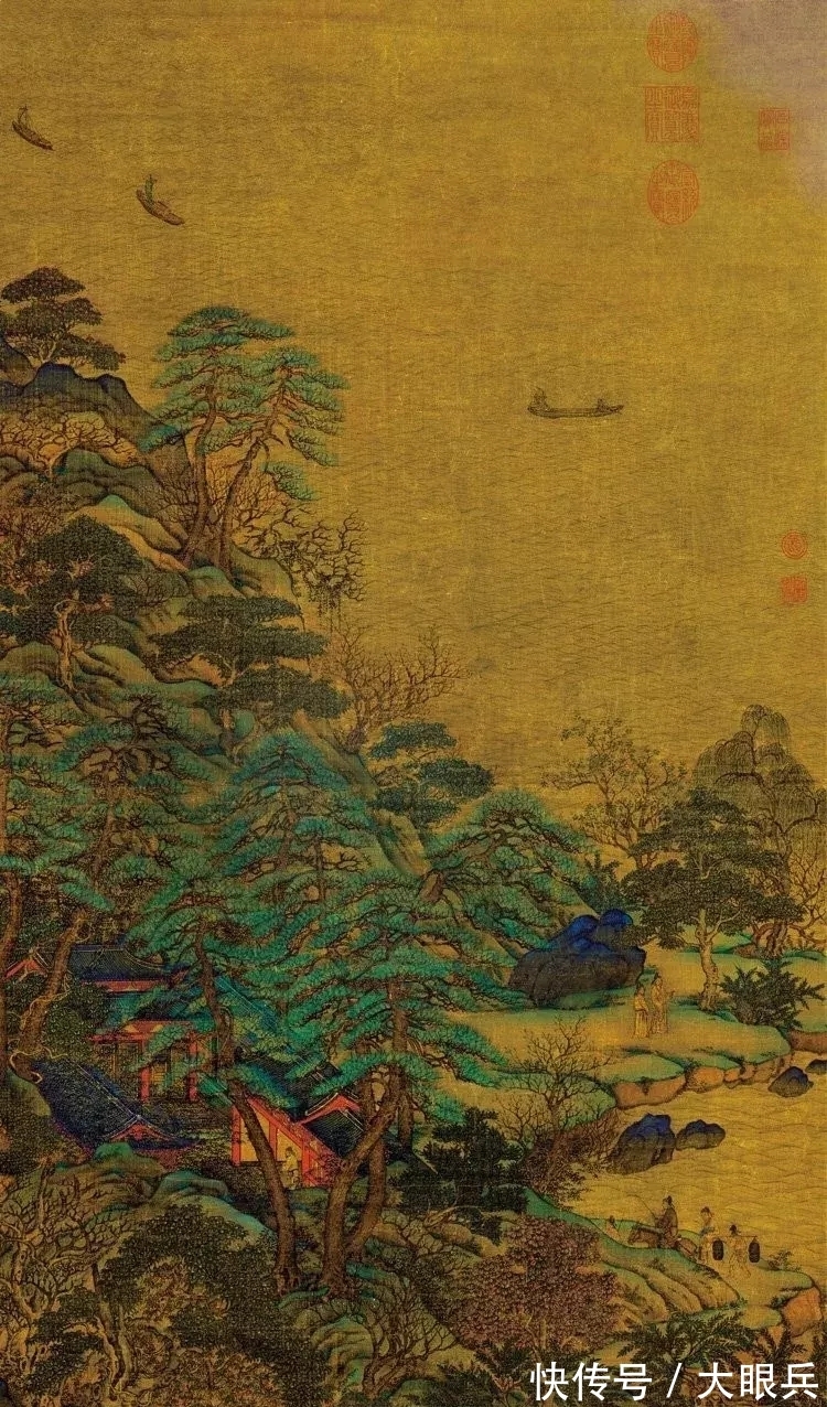 青绿山水@4幅大师绘就的山水画:看祖国大好河山,这江山万里盛景如画