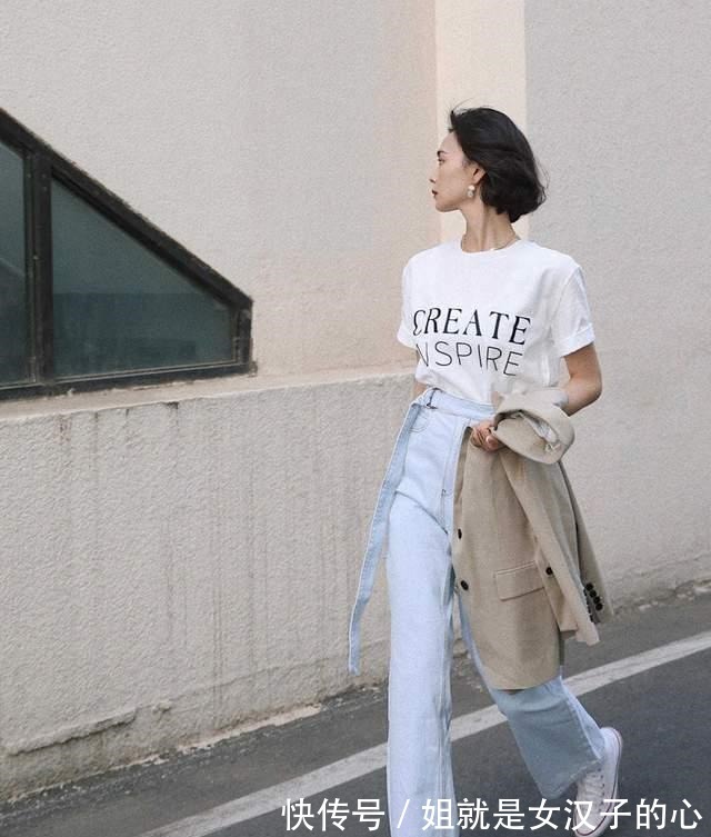 穿搭 果然，西服外套还是配“牛仔裤”才洋气，显高显瘦，关键还耐看！