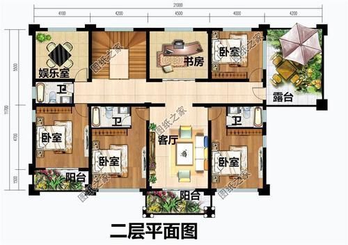 效果图|5开间三层自建房设计图,简单大气,把田园美景送到家