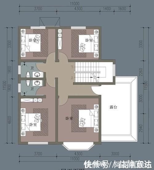 占地面积|农村自建三层别墅，面宽仅11米，7室1厅带书房，占地面积小也能建好房