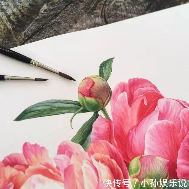 花卉#一位全职妈妈喜欢疯狂画画，教你画水彩花卉