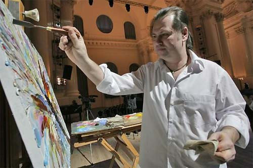 俄罗斯&俄罗斯画家梅德 卡斯登诺维奇刮刀油画