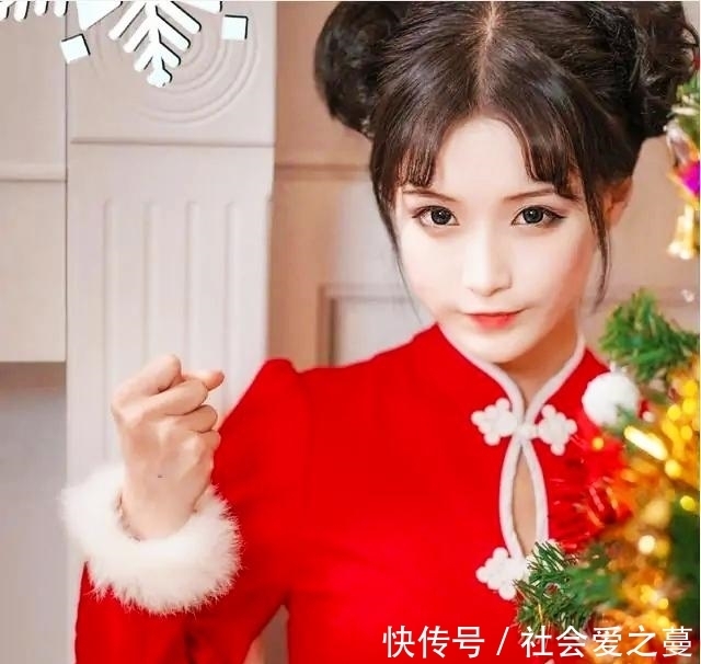 雏田美|火影cos:天天和雏田穿上红色圣诞服装,天天甜美可爱,雏田美爆