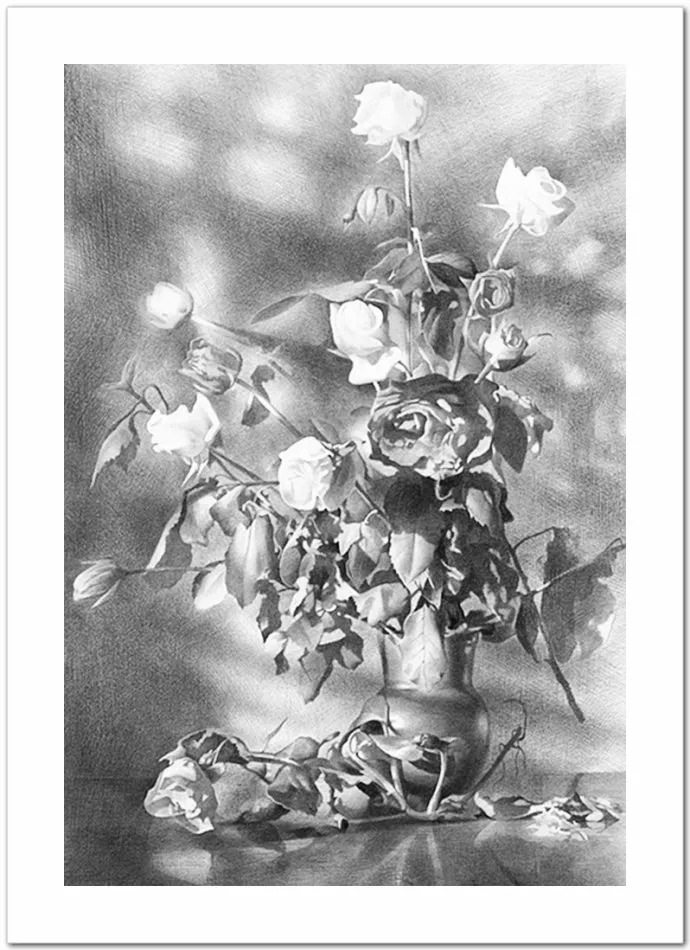 素描#乌克兰画家丹尼斯·切尔诺夫-头像、静物素描