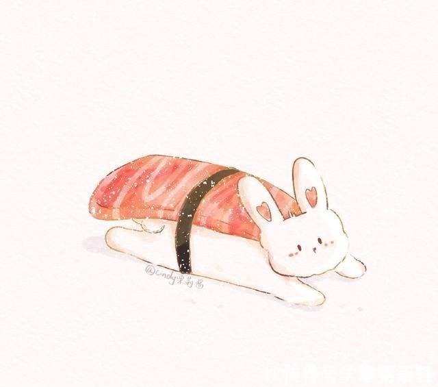 寿司|超级可爱，又治愈的美食插画，有你们喜欢的吗！