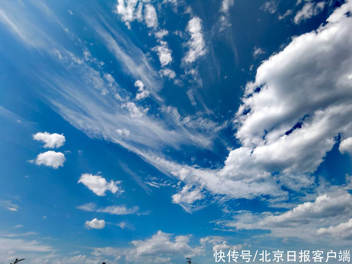 白云 美！今天的北京，天空湛蓝剔透，白云如絮似雪