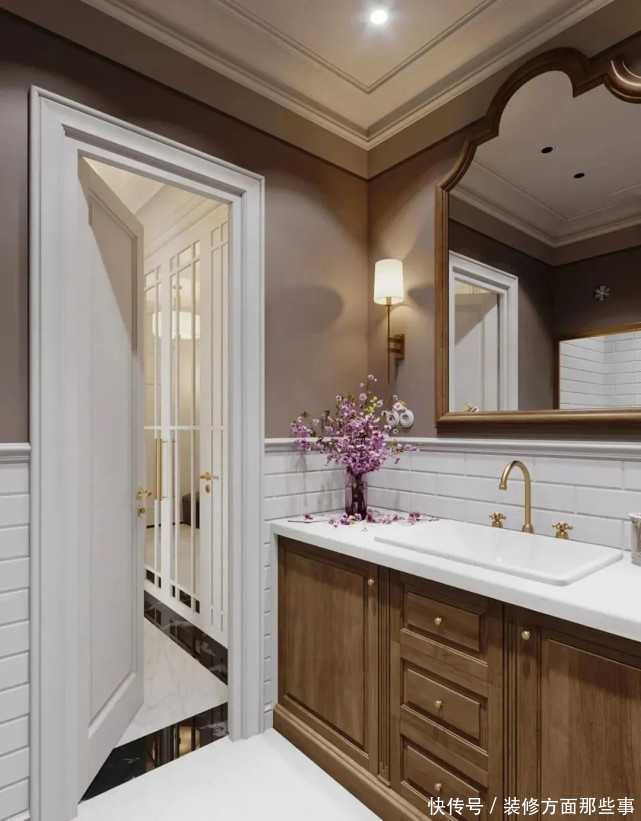 硅藻泥|79平古典二居室,土豪金卫生间居然不显得庸俗