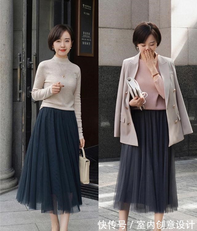 温柔 裙子不用多,这几条经典款足够,和针织衫一起穿温柔优雅,很气质!