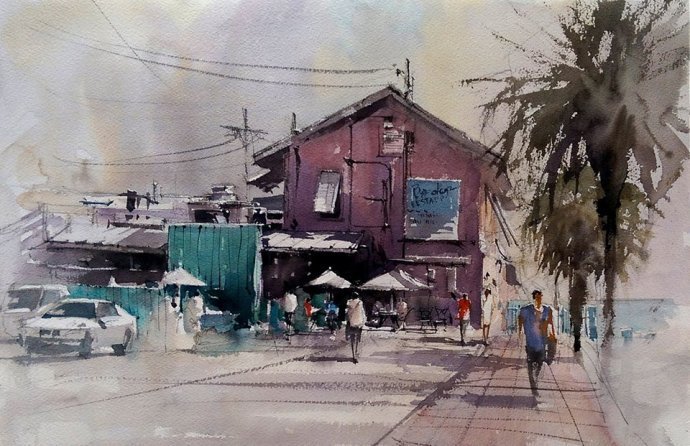 弗拉迪斯拉夫!印象水彩/美国当代艺术家弗拉迪斯拉夫水彩作品