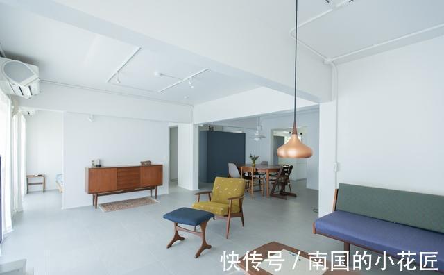 白墙|中古家具的绝佳背景,是全屋大白墙