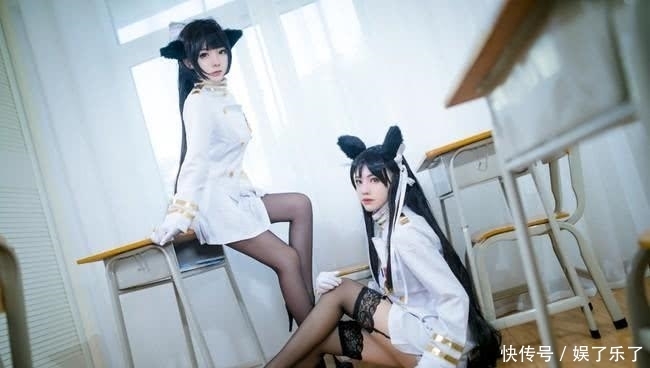 双人|碧蓝航线双人组黑丝制服COSPLAY