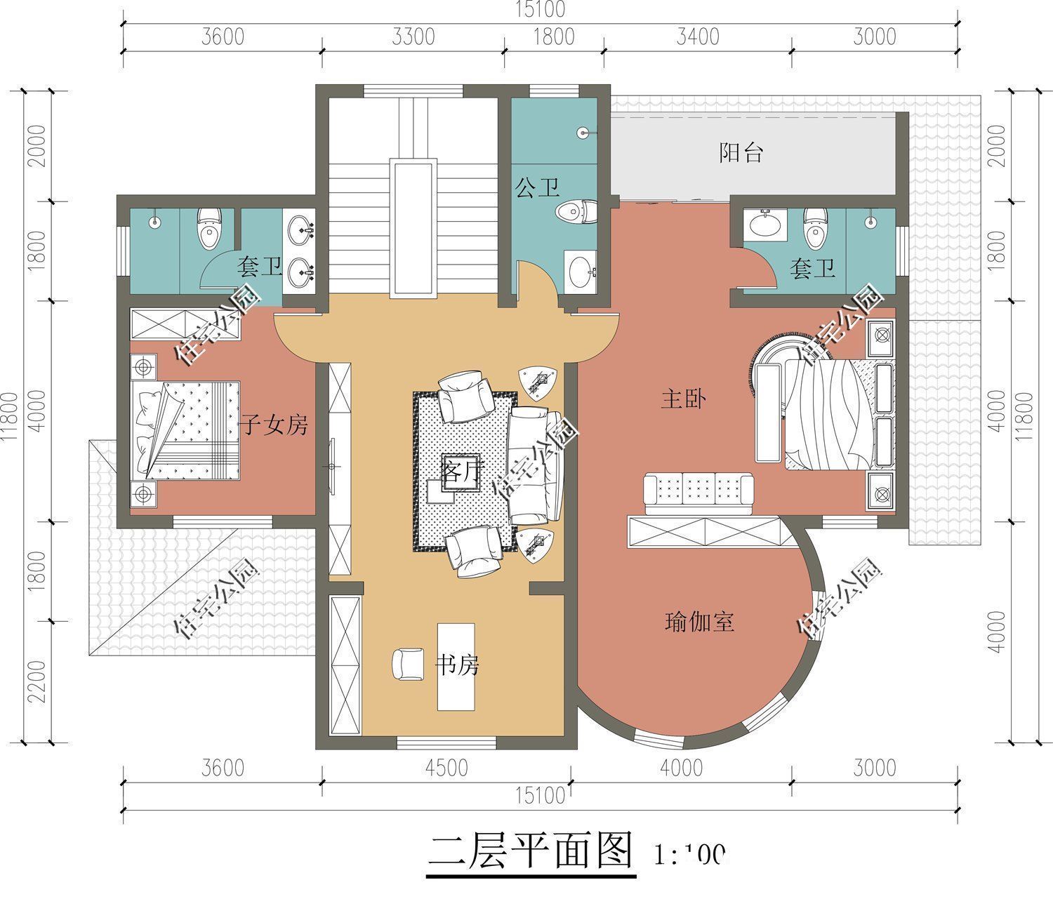 农村|3室2厅还带书房,农村盖一栋这样的二层别墅,绝对有面子
