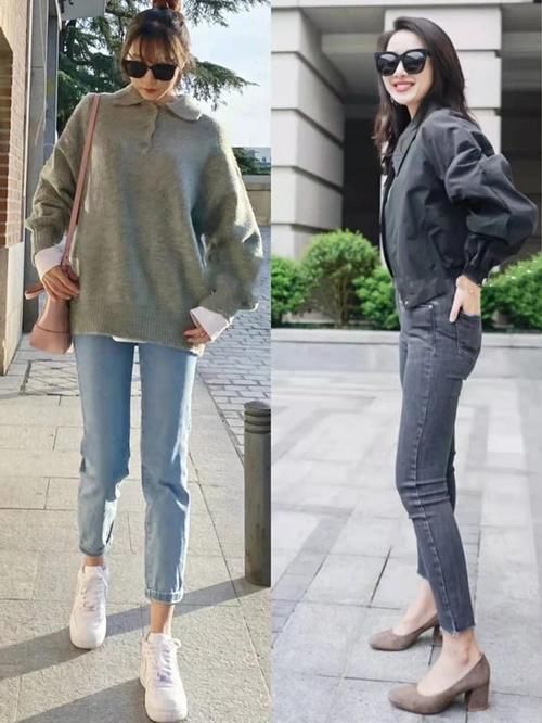 毛衣＋九分裤，适合早春的穿搭，时髦精最爱