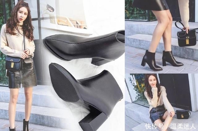 从去年火到现在的“粗跟”小短靴,搭配对了就很潮,谁穿谁时髦!