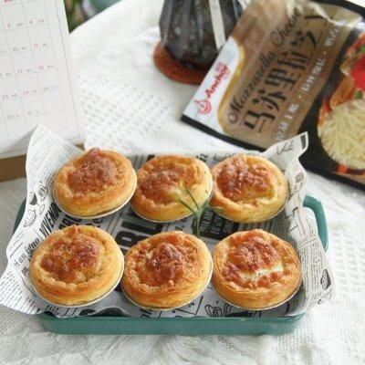 酥脆|#安佳马苏里拉芝士挑战赛# 好吃不腻的咸味蛋挞