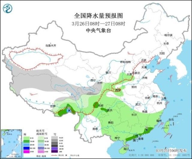 华南中东部有强降水和强对流天气