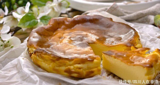 巴斯克蛋糕,入口即化流心爆浆甜点,世界最简单的乳酪蛋糕