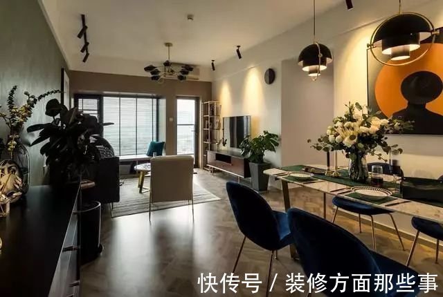 丝绒|86平深色系混搭风小三居,不仅复古风味道还很时尚