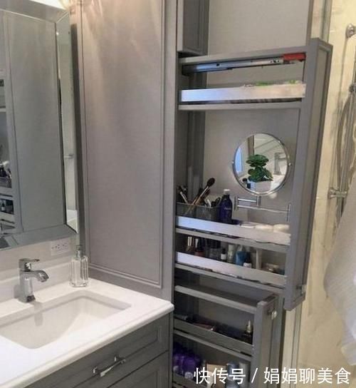 用品|现装修都流行做这种夹缝柜,我家卫生间做了,好看收纳量也变多了