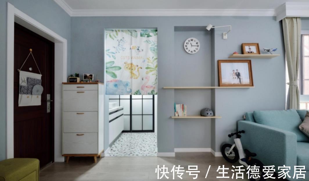 玩耍|70㎡北欧两室,客厅不设收纳柜,随孩子任性玩耍!