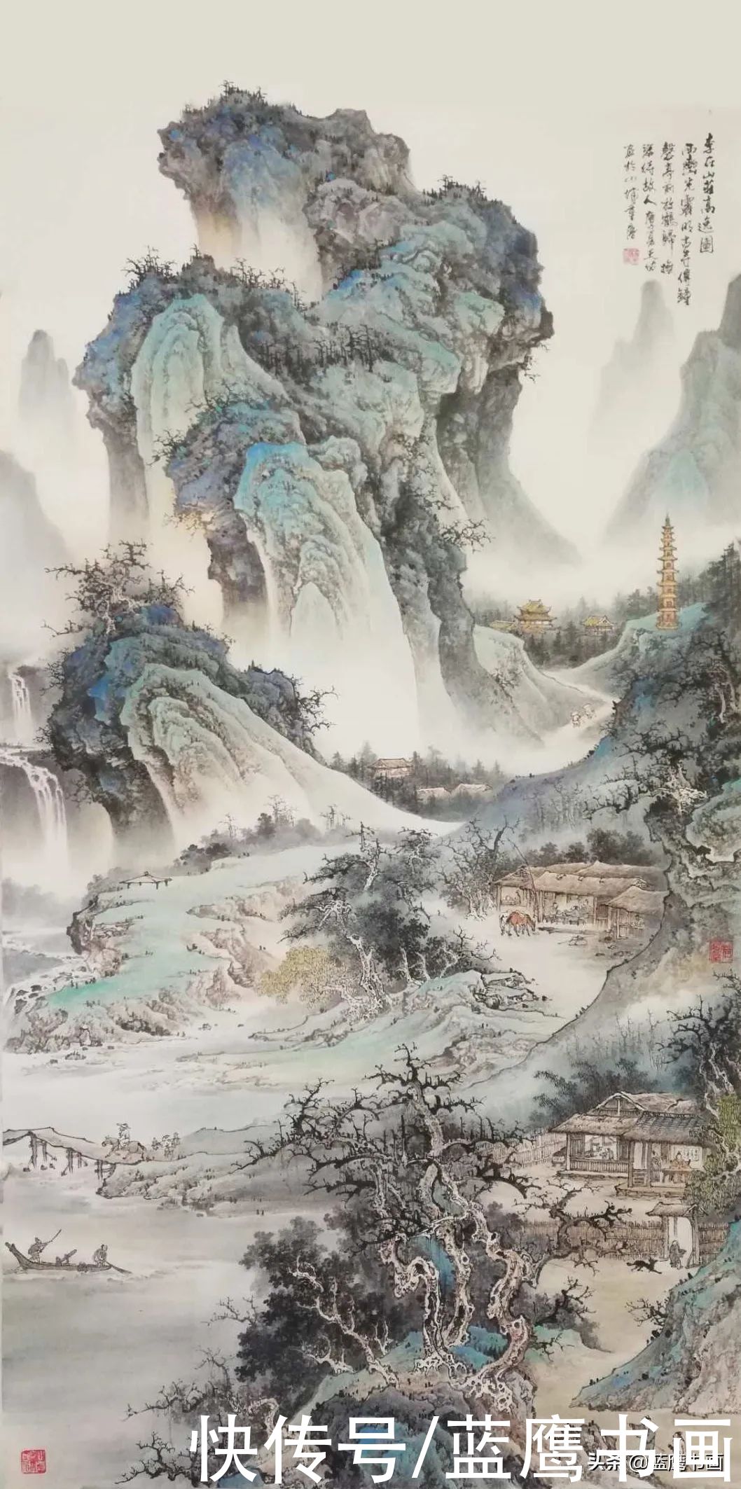 醉意|杨天佑仿古山水画与题诗欣赏：不负好时节，醉意踏歌行