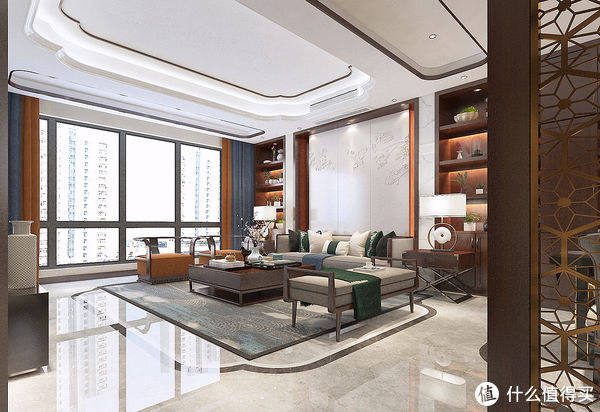 主卫|90后深漂回老家长沙买200㎡复式楼，装新中式风，客厅大气又有意境