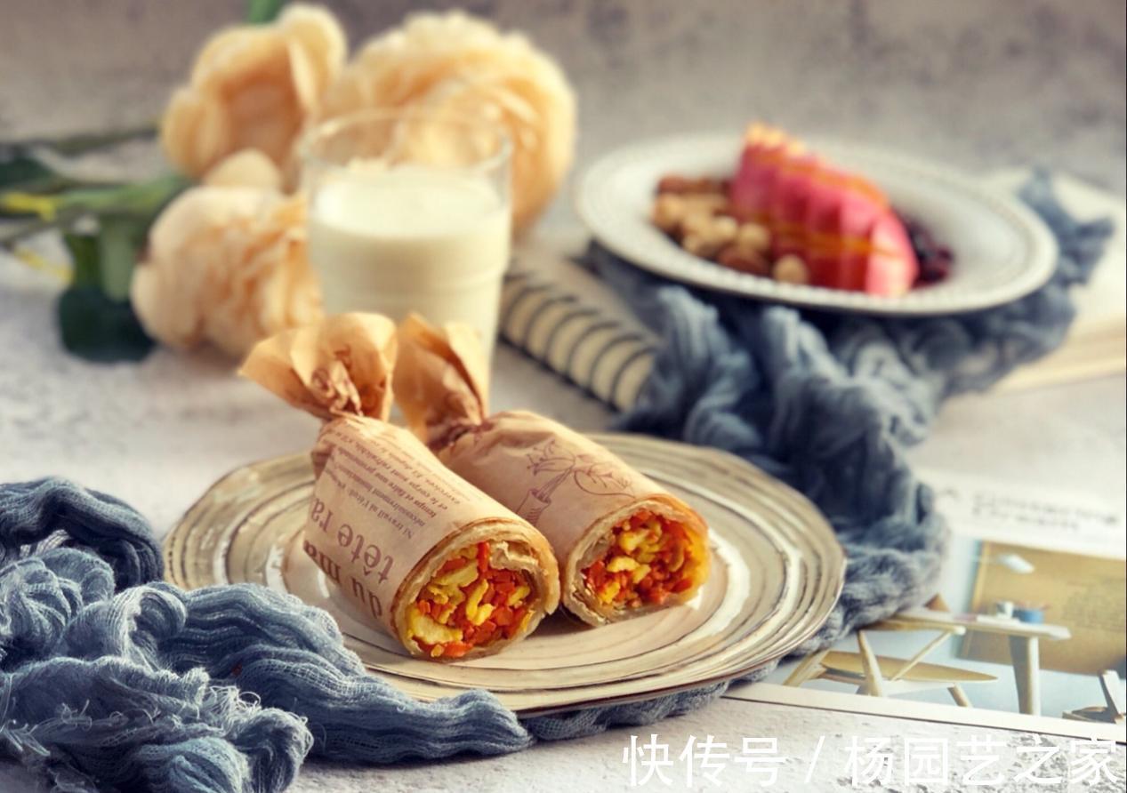 早餐|快手又好吃的胡萝卜卷饼,10分钟就做好,早餐的好选择