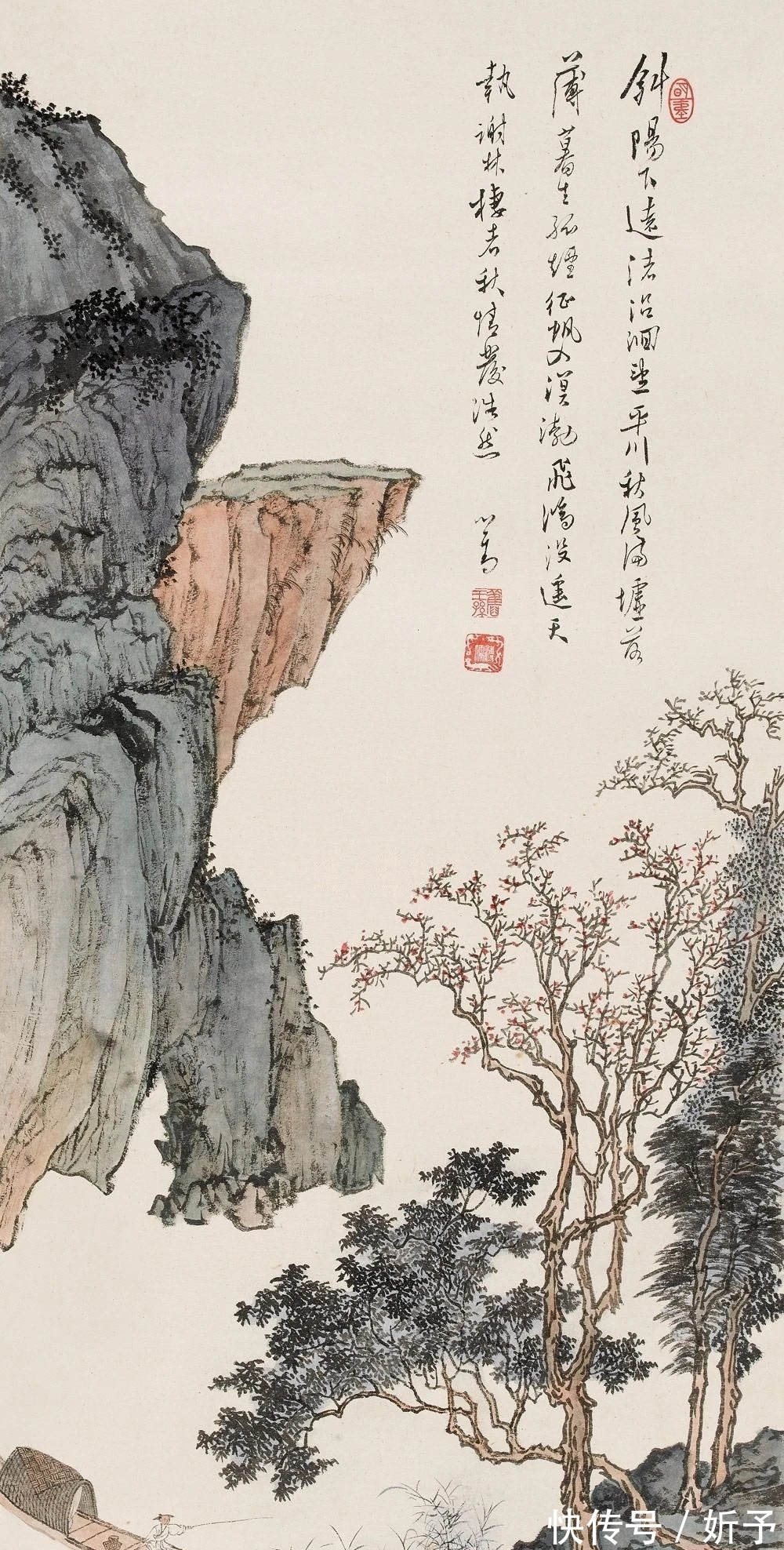 小写意$溥儒一组不太常见的小写意山水画，笔力有韵